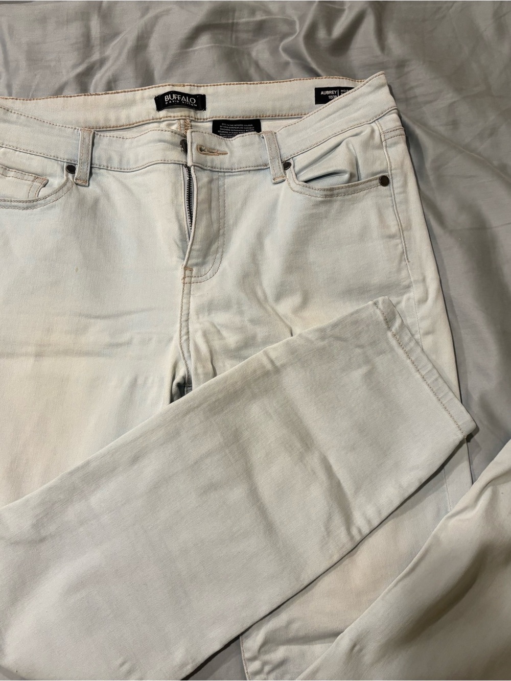 Buffalo David Bitton Cream Denim Jeans with Light Stitching